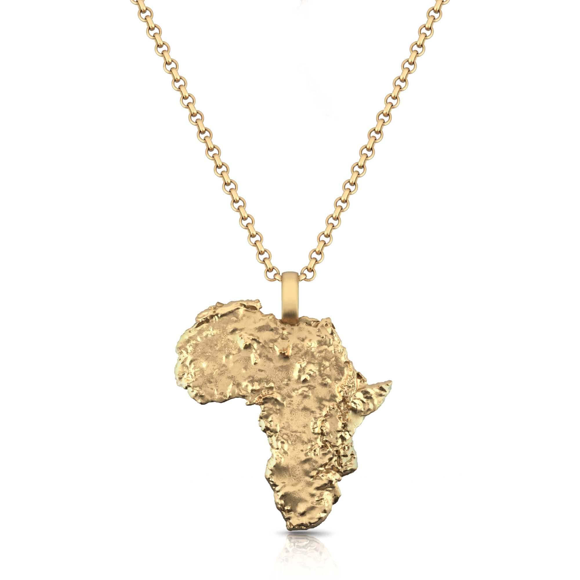 Africa Terrain Map Necklace | 18ct Gold Plated